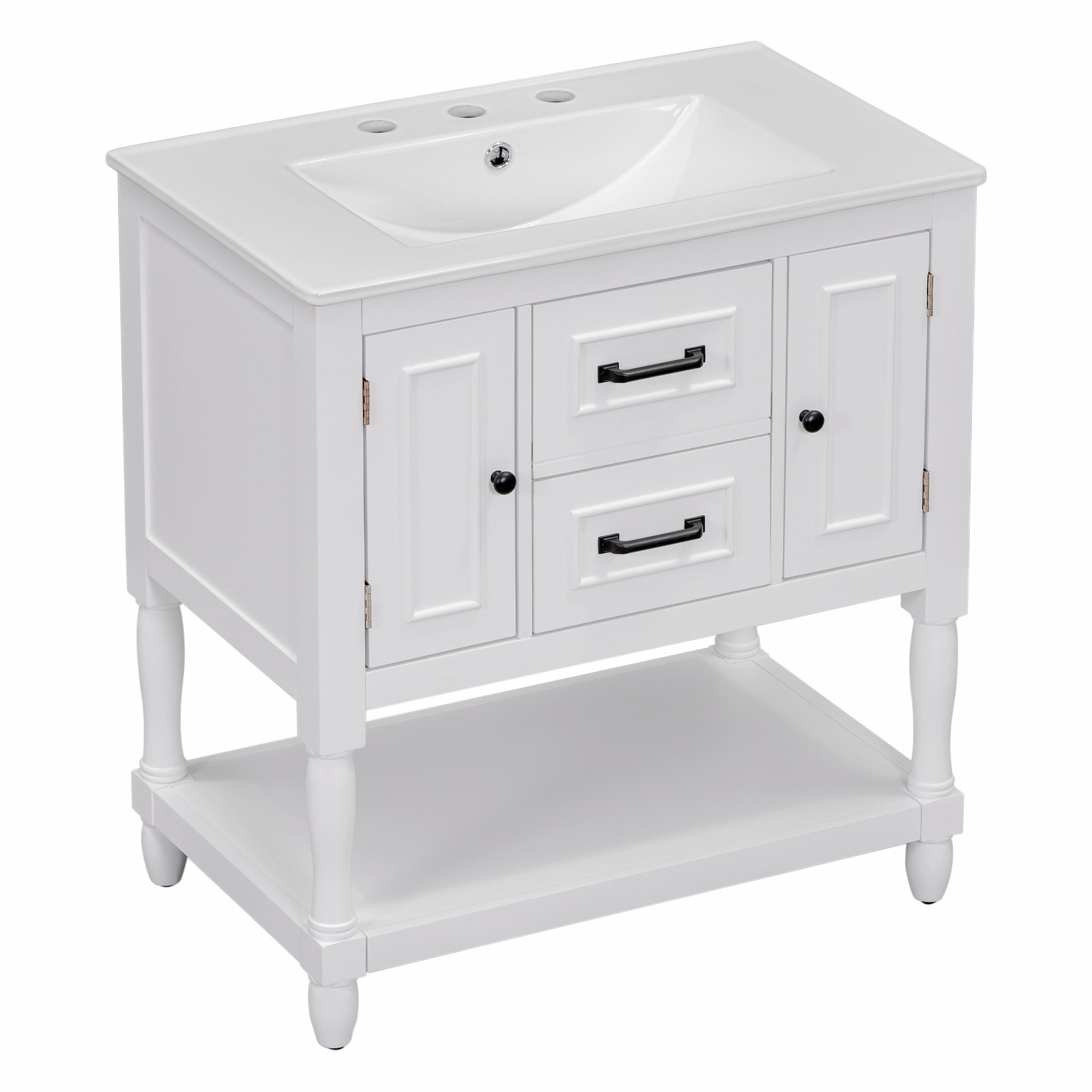 Rebrilliant Mikalyn 30'' Single Bathroom Vanity with Manufactured Wood ...