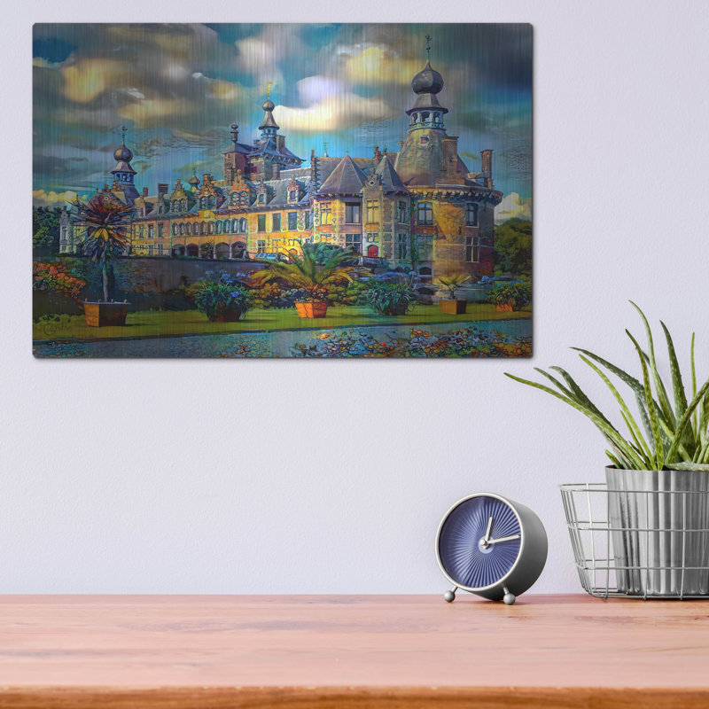 «Deinze Belgique, château Ooïdonk» par Pierre Gavidia, H 12 po x l 16 po