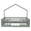 Élégant lit simple en bois avec des rails hauts, finition grise moderne pour les chambres d'enfants