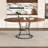 Expandable Dining Table with Shelf & Metal Base