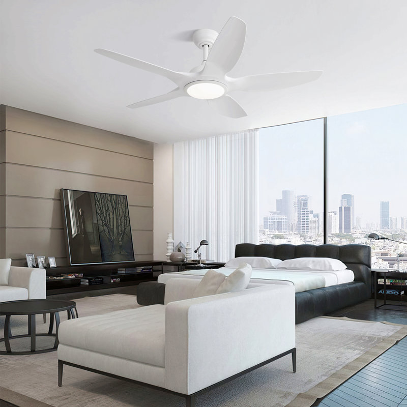 Ventilateur de plafond de 48 pouces avec lumière à DEL à intensité variable et télécommande, moteur à courant continu à 5 pales