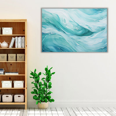Art mural abstrait turquoise