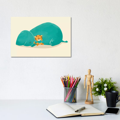 Tiger Mother by Jay Fleck - Wrapped Canvas Print