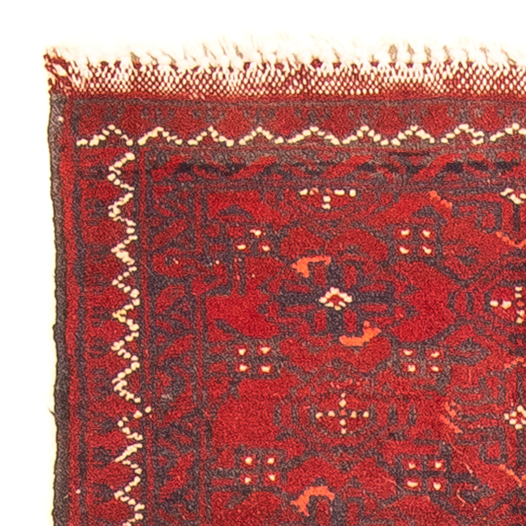 Handgeknüpfter Läufer Afghan - 140 X 44 Cm - Rot