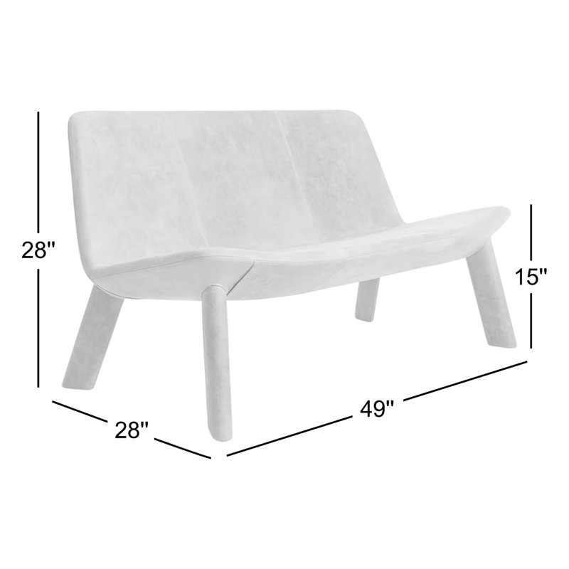 Neat Leather Dining Bench, Camel Genuine Leather