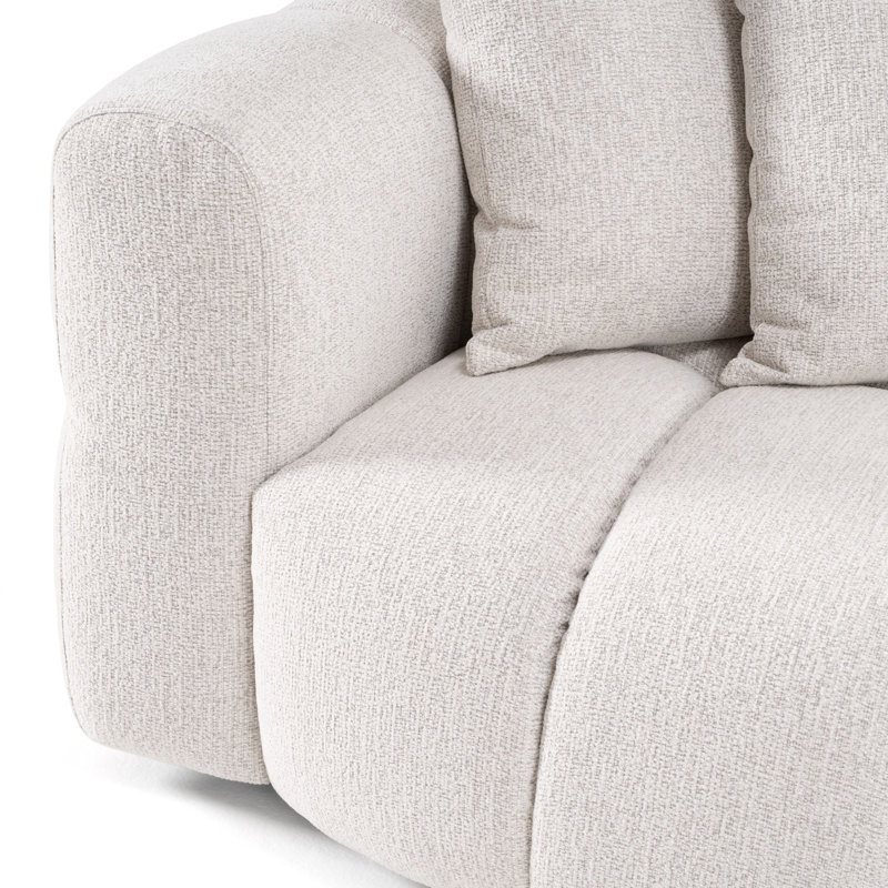 Freya - Modern Beige Fabric Sectional W/ Console