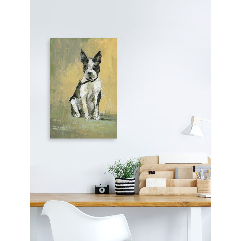 Chien en service - reproduction sur toile, H 18 po x l 12 po x P 1,5 po