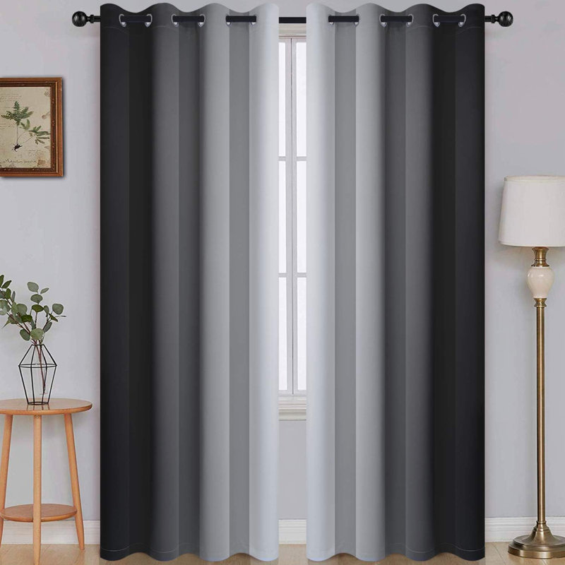 Rideaux à isolation thermique avec un dégradé du noir au gris-blanc