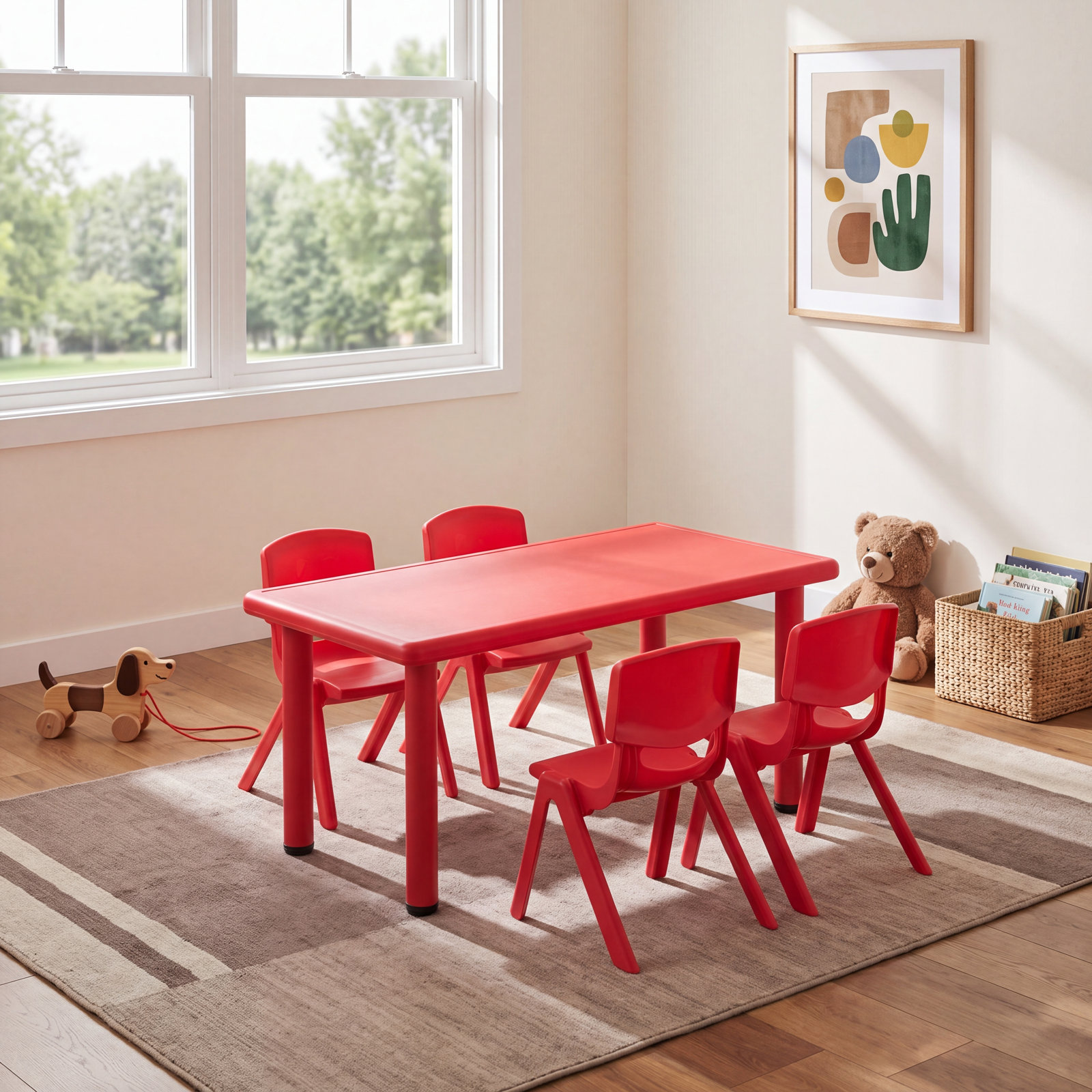 Millner Kids Activity Table, Red