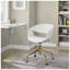 Chaise de travail contemporaine avec base en métal doré et revêtement en similicuir blanc-170307063-170307067