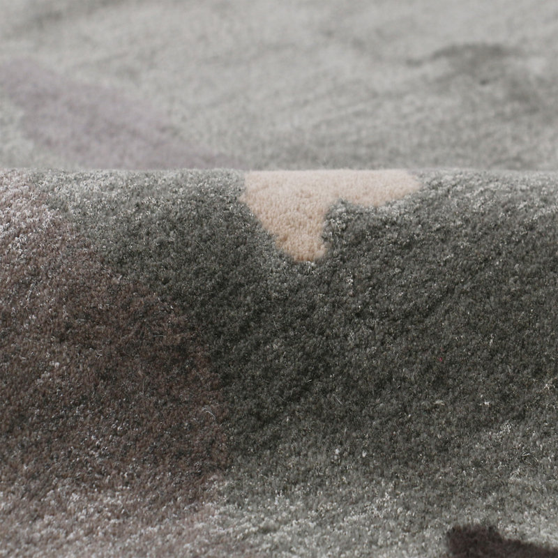 Splatter Camouflage Area Rug in Gray/Beige/Brown, Rectangle 10' x 14'