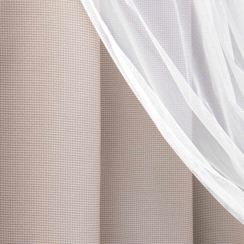 Paire de rideaux transparents avec œillets en polyester, Beige, L 52 po x L 84 po
