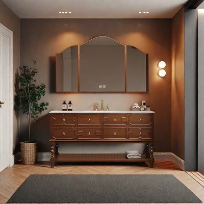 American retro-style rock plate bathroom cabinet
