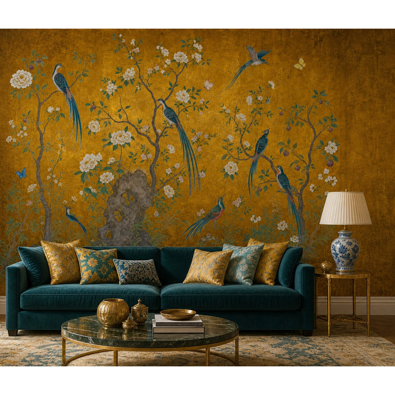 Papier peint Chinoiserie, 160"x108", Peel and Stick