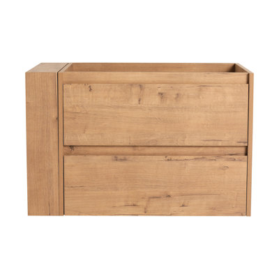 Modern 30" Wall Mounted Bathroom Vanity With Soft Close Drawer, Imitative Oak Charm Mount Solidness