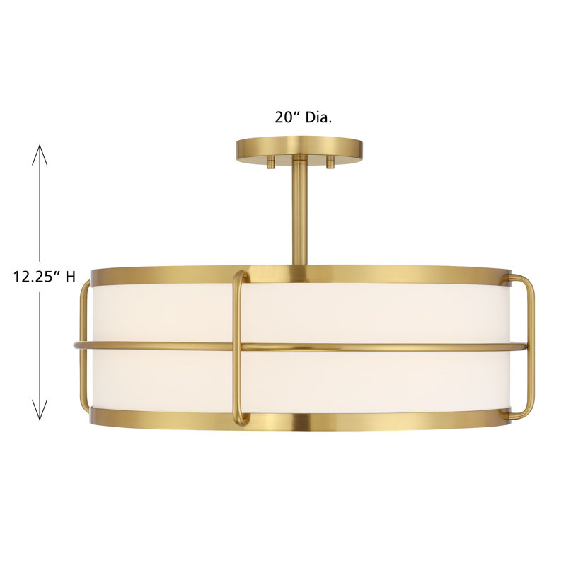 Chauncey 4-Light Ceiling Light in Brass, Brass