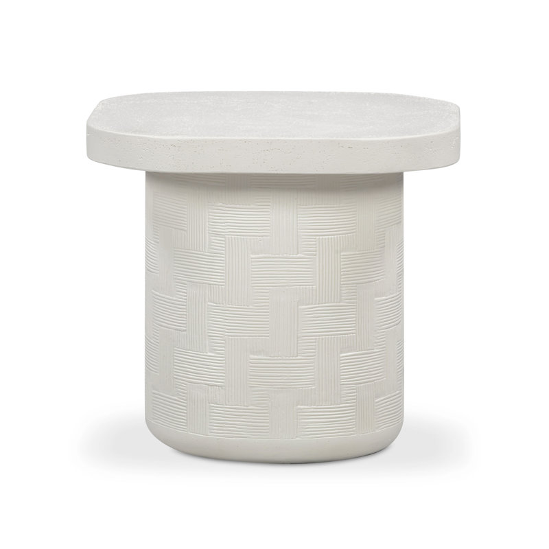 Suraya Ivory Concrete Side Table, Ivory
