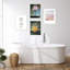 Pastel plante typographie abstraite Boho encadré décor de salle de bain pour bureau de chambre à coucher encadré sur papier 4 pièces-93012555