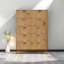 Commode haute, commode en bois, commode à panneau ondulé à 5 tiroirs, commodes modernes pour les vêtements de tiroirs de rangement, pour le salon, la chambre d'enfant, le garde-robe de chambre de bébé -247348767