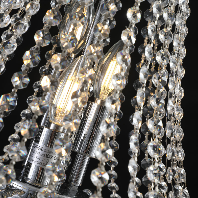 Lustre moderne en cristal chromé 20 "avec hauteur réglable