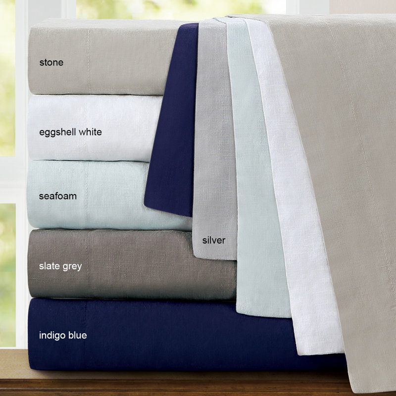 Frazier Modern & Contemporary 100% Linen Duvet Cover, Slate Gray, King Duvet Cover + 2 King Shams