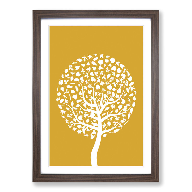 Orange and White Tree - Framed Print, Walnut Framed, 90cm H x 65cm W x 2cm D