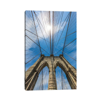 New York City Brooklyn Bridge Skyhigh 1 Piece Wrapped Canvas Wall Art