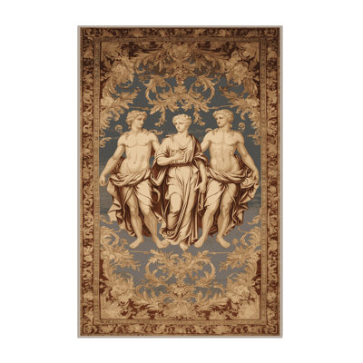 Machine Washable French Brown Area Rug