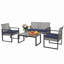 Ensemble de mobilier de patio 4 pièces avec table basse et coussin de siège-926264035