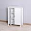 Armoire de rangement pour salle de bain avec tablette réglable à double porte, blanc