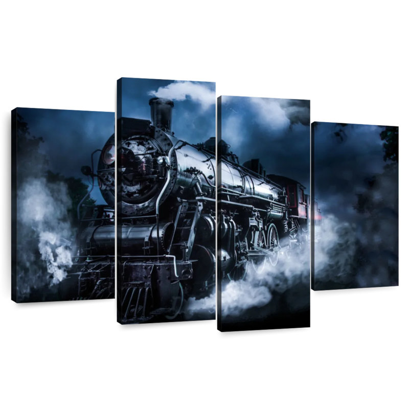 Mehar Dark Steam Train, 27" H x 43" W