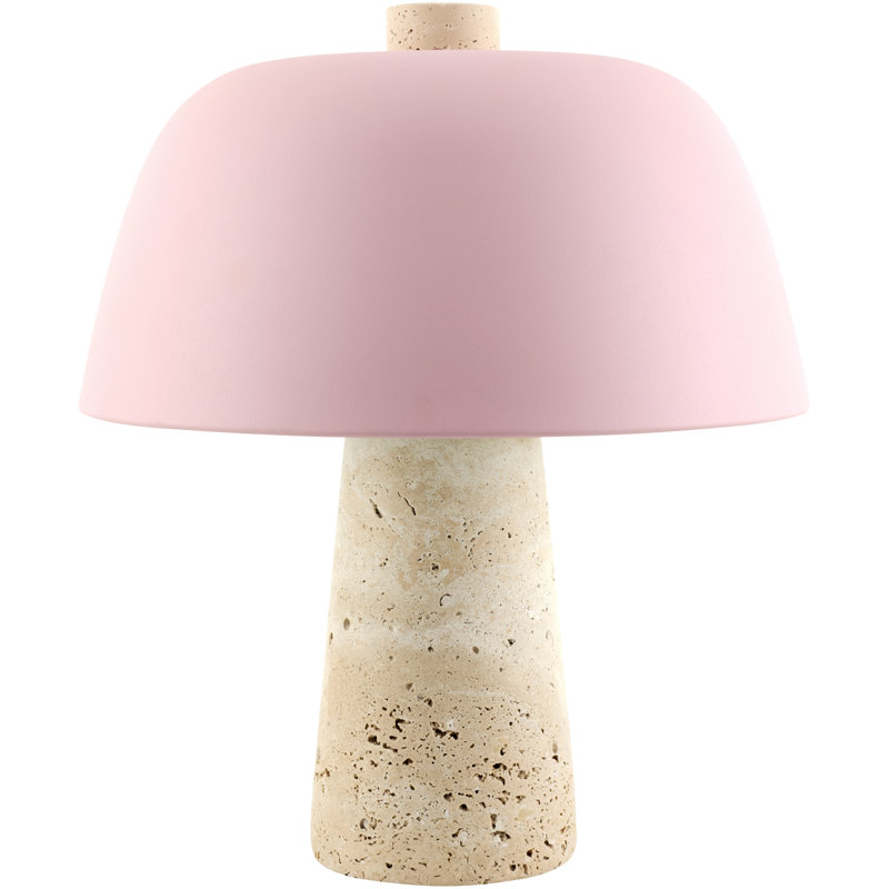 Zori Stone Dimmable Table Lamp, 13.1" H x 11.4" W x 11.4" D, Pink