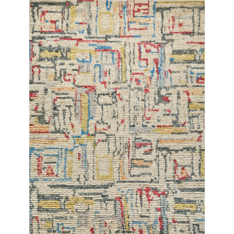 Marrakesh hand-knotted Wool Red/Yellow/Multi Area Rug, 9'X12'