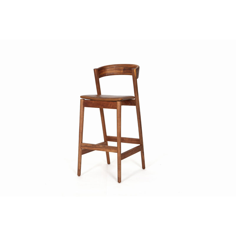 Pirwi Upholstered Stool with Solid Wood Frame