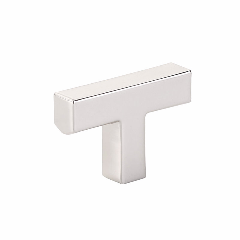 Warwick Rectangular Knob, Polished Nickel