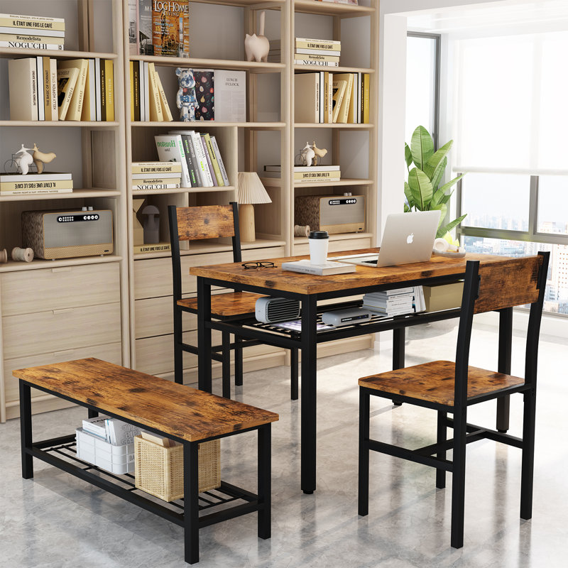 4 - Person Four Leg Dining Set, Brown