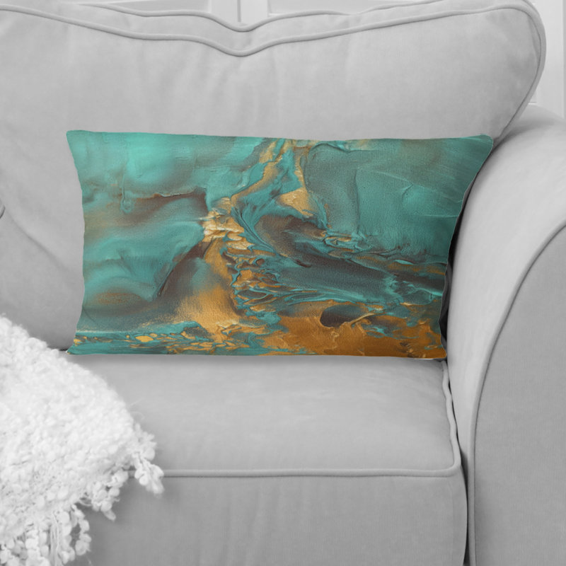 Coussin Whirling Waves II - Abstract Painted
