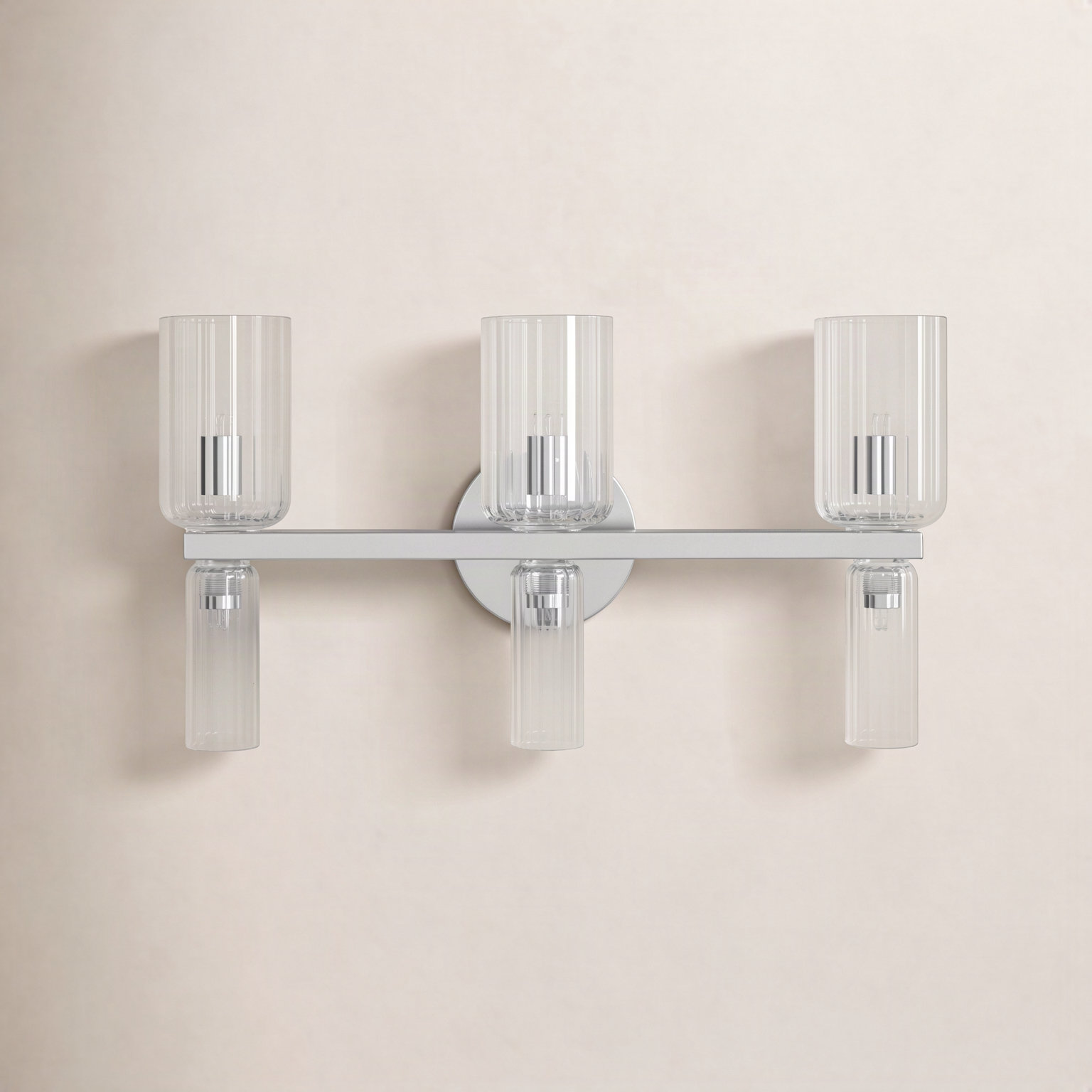 6 Light Vanity Light, Polished Nickel