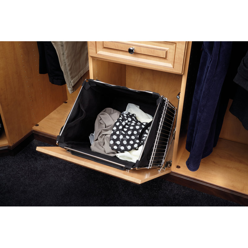 Chrome Collapsible Tilt-Out Wire Laundry Hamper Basket