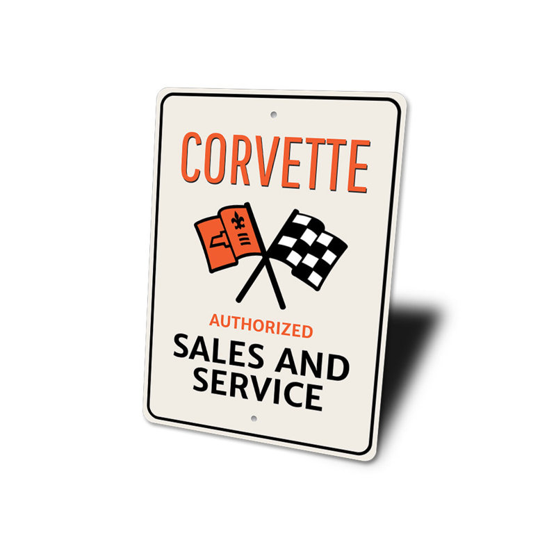 Enseigne en aluminium Corvette, H 18 po x l 12 po x P 0,06 po