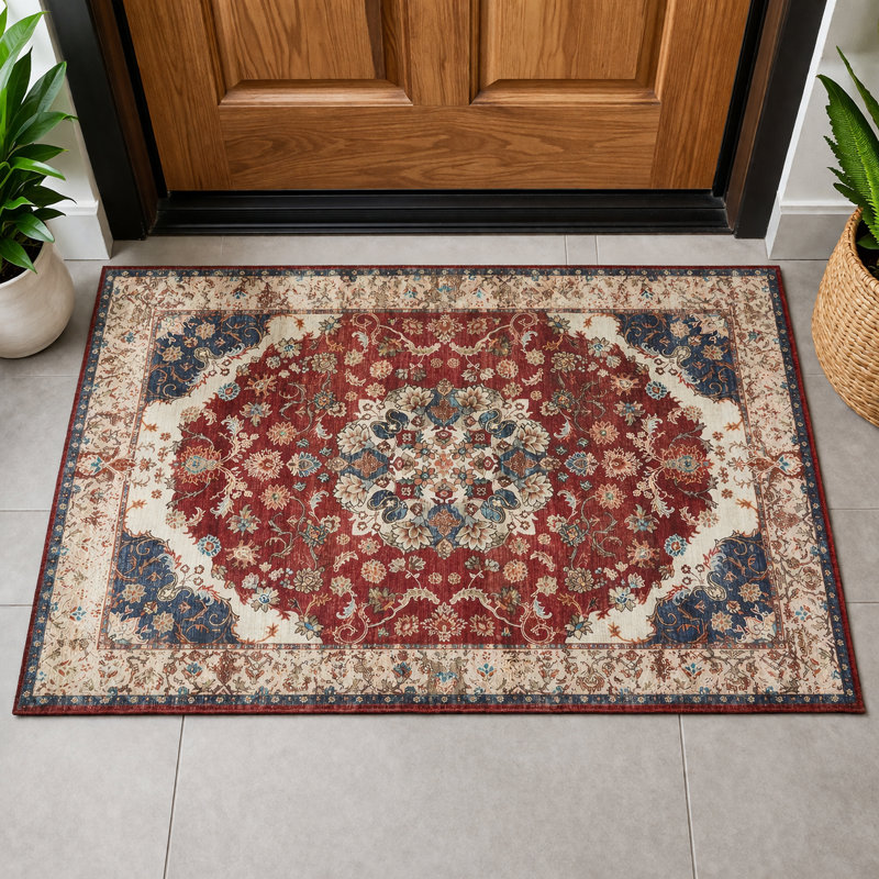 Oriental Machine Tufted Shag Area Rug, Rectangle 40 x 60 cm