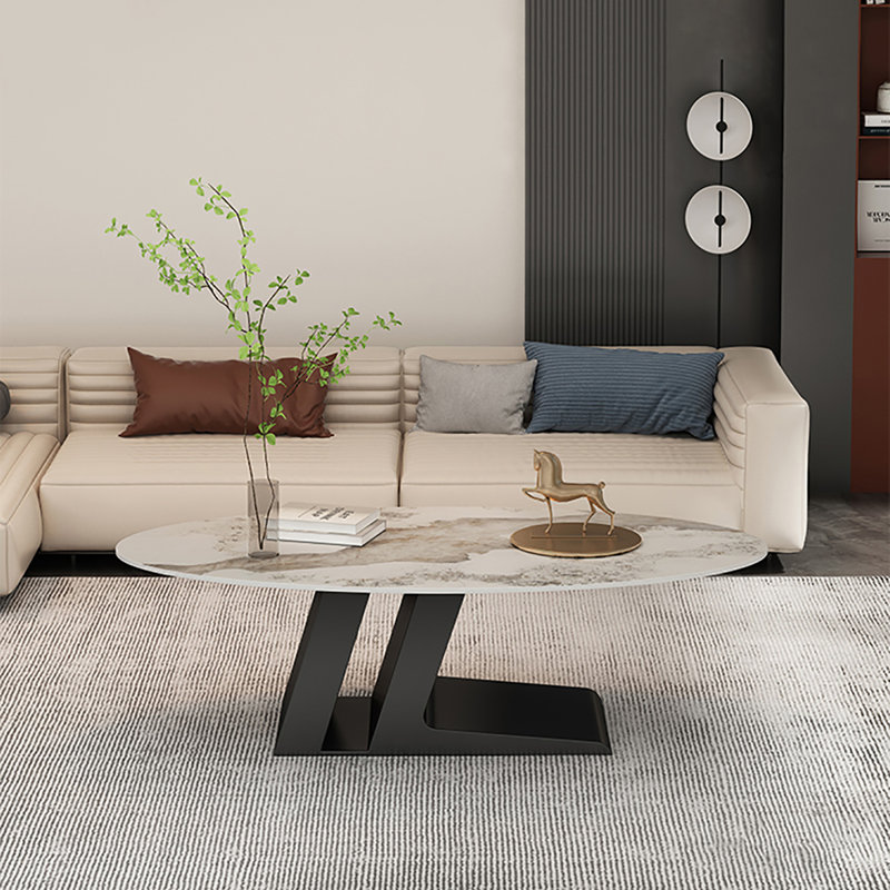 Table basse simple, Blanc / gris