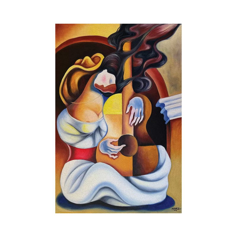Dream With Guitar by Dixie Miguez - Wrapped Canvas Painting, 101.6 cm H x 66.04 cm W x 1.91 cm D