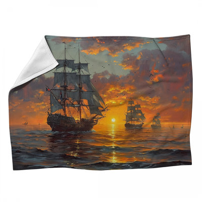 Blend Sailing Machine Printed Throw Blanket