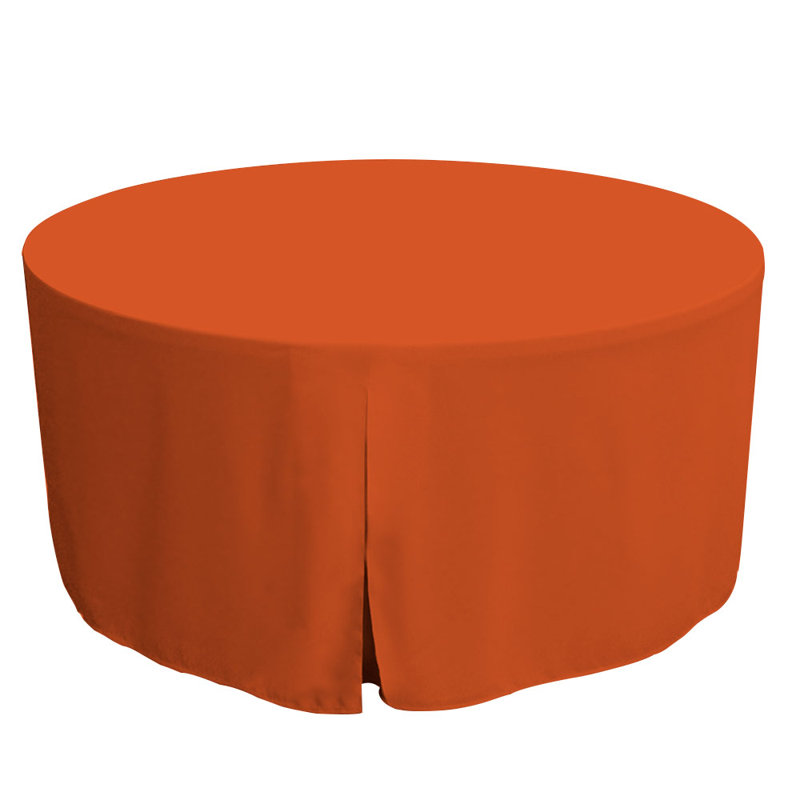 Tablevogue Round Table Cover, Orange, 60" L x 60" W