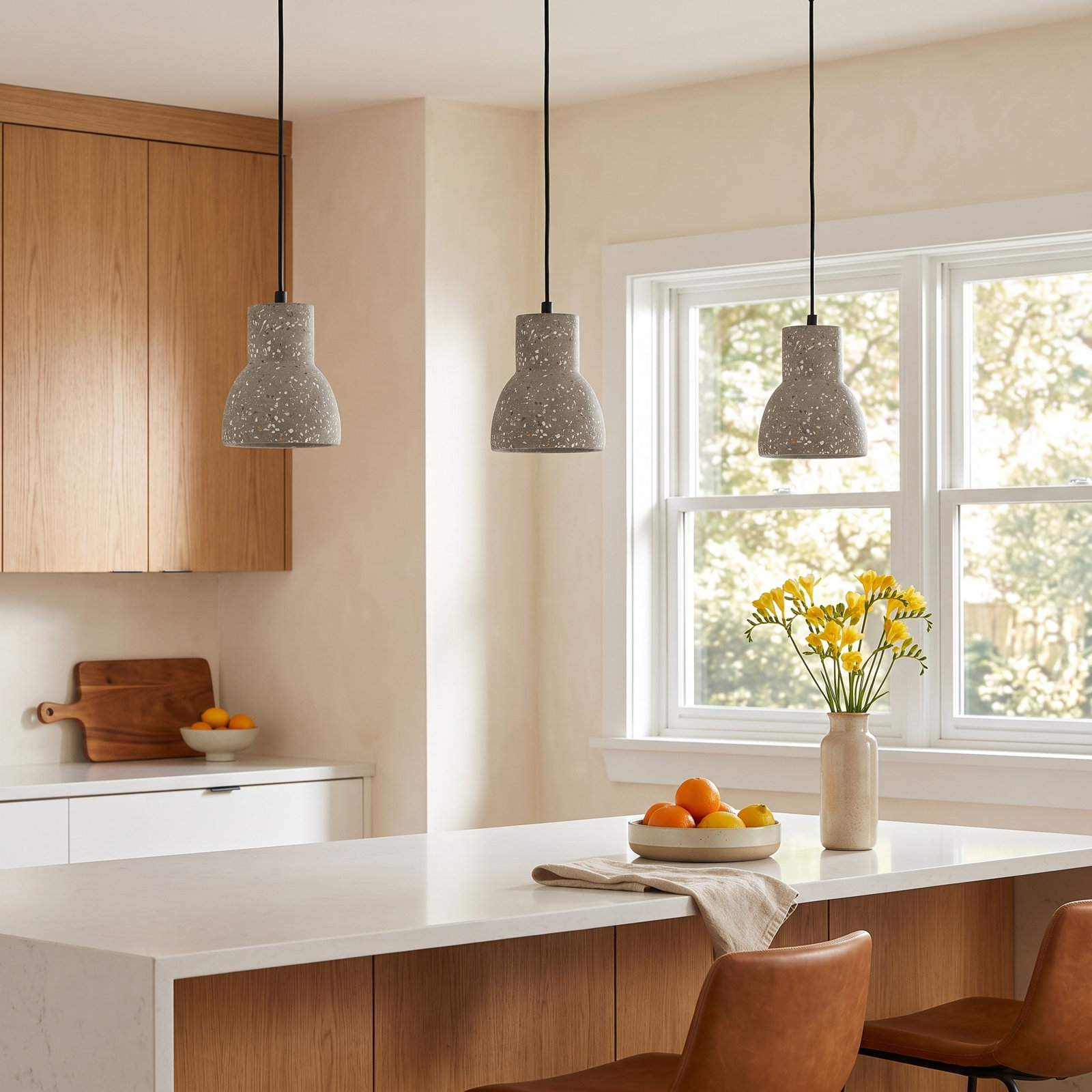 Verena Single Light Concrete Steel Dimmable Pendant