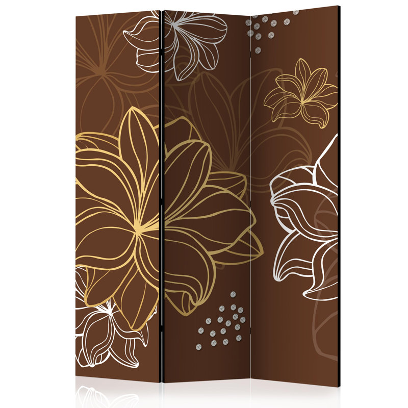 Glories 135 cm W x 172 cm H 3 - Panel Solid Wood Folding Room Divider