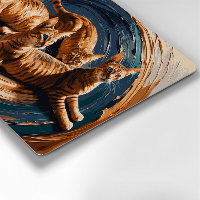 Art mural en métal «Cats Abyssinian» mauve, H 144 po x l 216 po x P 0,05 po
