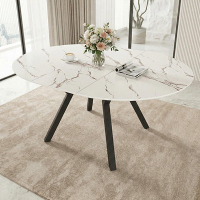 47 to 63 Inches Modern Oval Extendable Dining Table