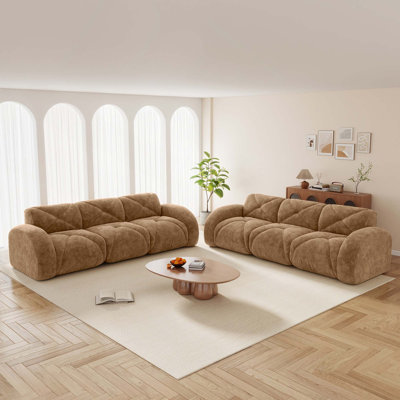 Ensemble de canapés modulaires modernes à 2 places 3 pièces avec une éponge haute densité, aucun assemblage requis pour le salon